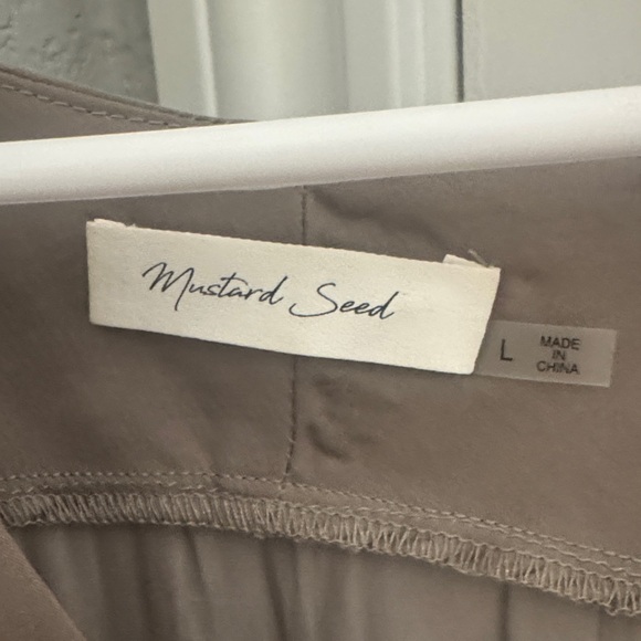 Mustard Seed Taupe Draped Blouse - Picture 2 of 3